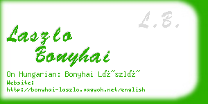 laszlo bonyhai business card